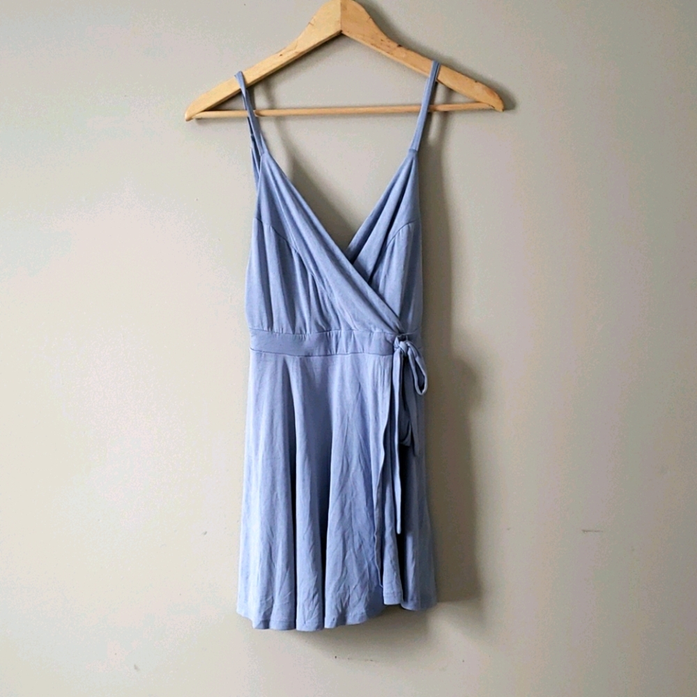 Kimchi Blue Veruca romper, faux wrap in periwinkle